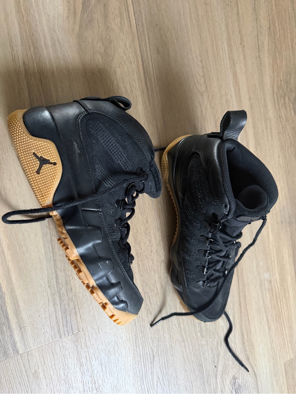 Nike Black and Gum High-Top Basketball Shoes